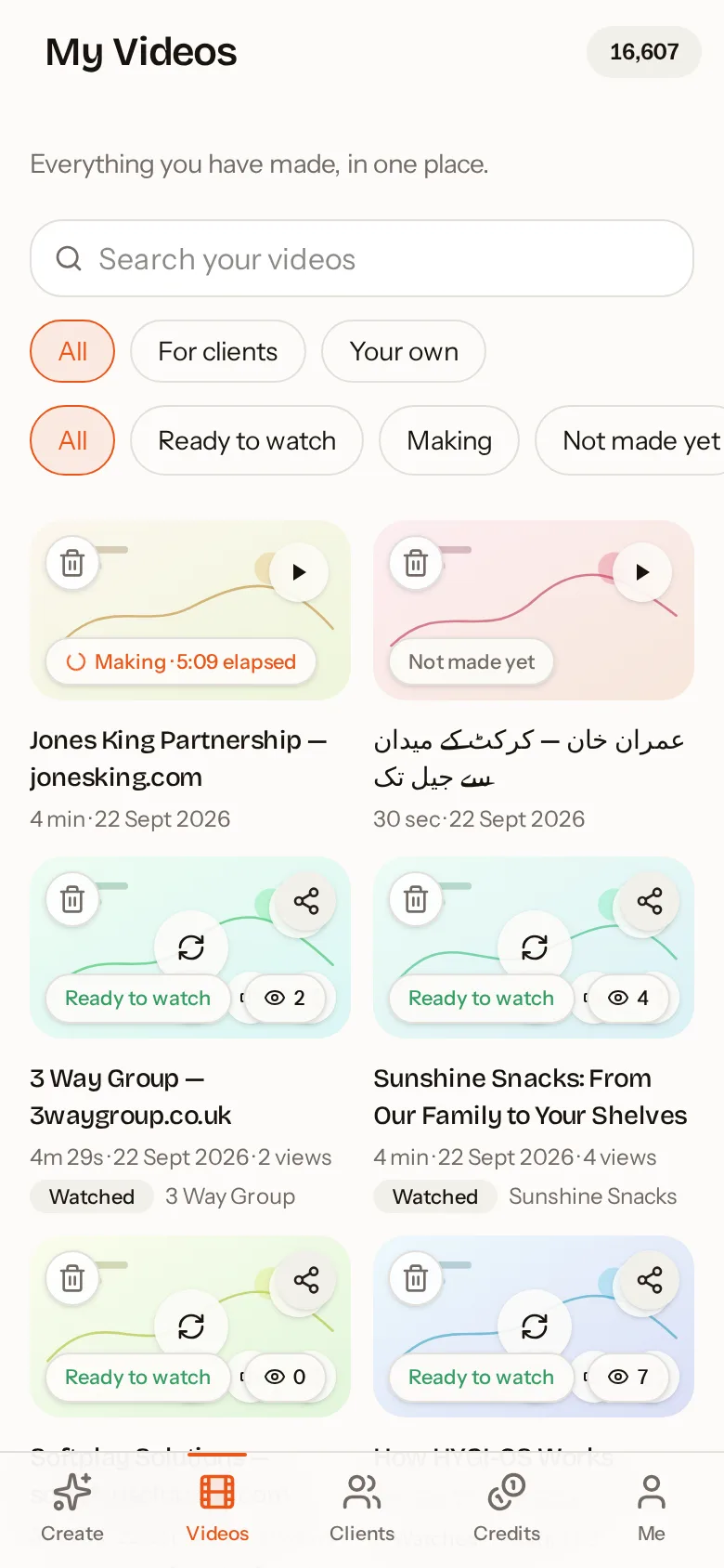 AutoScribble app: Every video in one place, ready to watch and share