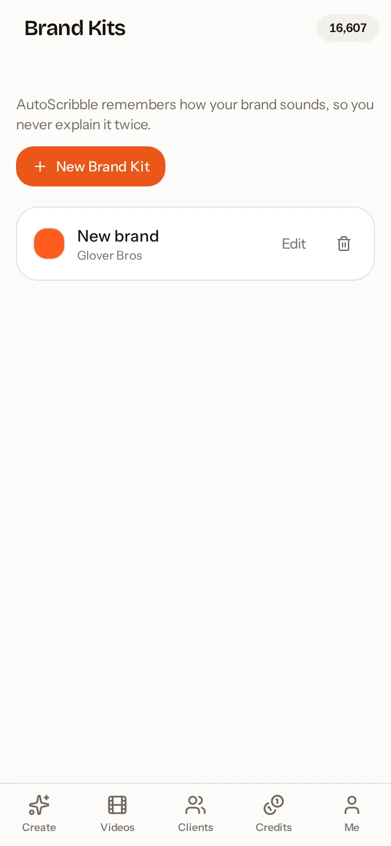 AutoScribble Android app: Brand kits keep your colours and logo on every video